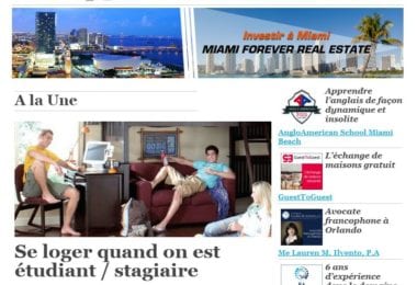 La newsletter French District Floride du Jeudi 6 Novembre 2014 - Se loger quand on est etudiant / stagiaire aux Etats-Unis