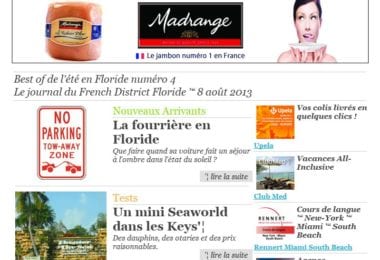 La newsletter French District Floride du Jeudi 8 Août 2013 - Best of de l’ete en Floride numero 4