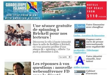 La newsletter French District Floride du Mardi 1 Décembre 2015 - Seance gratuite de spinning a Brickell et rendez-vous en ligne avec Frederic Lefebvre
