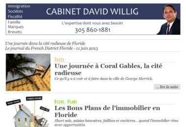 La newsletter French District Floride du Mardi 11 Juin 2013 - Une journee dans la cite radieuse de Floride