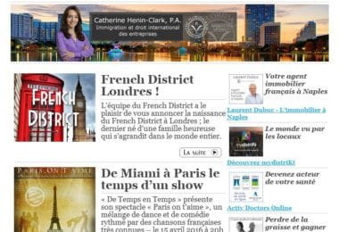 La newsletter French District Floride du Mardi 12 Avril 2016 - Chantez Paris a Miami