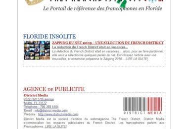 La newsletter French District Floride du Mardi 12 Janvier 2010 - The French District - La newsletter - Mardi 12 Janvier 2010