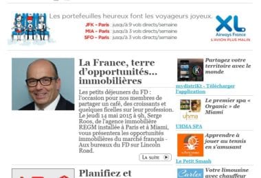 La newsletter French District Floride du Mardi 12 Mai 2015 - Networking et Bonnes Adresses en Floride