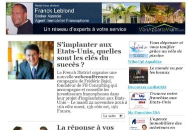 La newsletter French District Floride du Mardi 15 Novembre 2016 - S'implanter aux USA