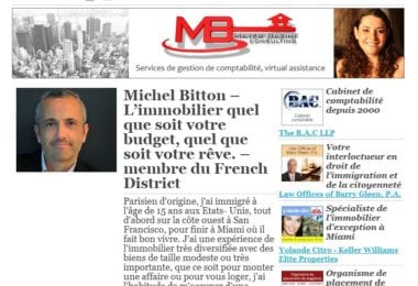 La newsletter French District Floride du Mardi 18 Novembre 2014 - Networking et Bonnes Adresses en Floride