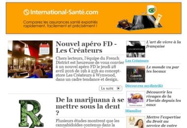 La newsletter French District Floride du Mardi 19 Avril 2016 - Apero et marijuana