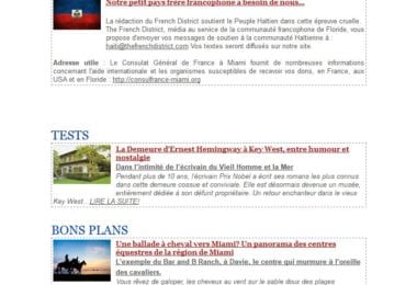 La newsletter French District Floride du Mardi 19 Janvier 2010 - The French District - La newsletter - Mardi 19 Janvier 2010