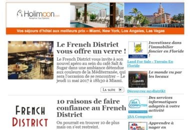 La newsletter French District Floride du Mardi 2 Mai 2017 - Miami sera sucré et salé