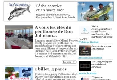 La newsletter French District Floride du Mardi 20 Décembre 2016 - Vivre dans le penthouse de Melanie Griffith