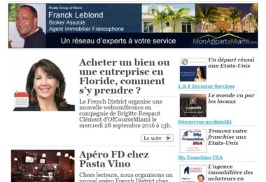 La newsletter French District Floride du Mardi 20 Septembre 2016 - On vous y attend