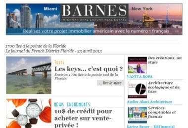 La newsletter French District Floride du Mardi 23 Avril 2013 - 1700 iles a la pointe de la Floride