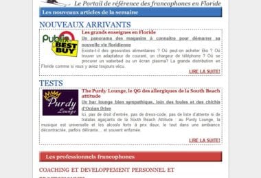 La newsletter French District Floride du Mardi 23 Février 2010 - The French District - La newsletter - Mardi 23 Février 2010