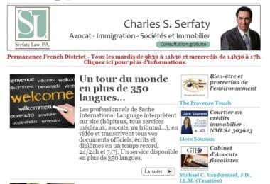 La newsletter French District Floride du Mardi 24 Février 2015 - Networking et Bonnes Adresses en Floride