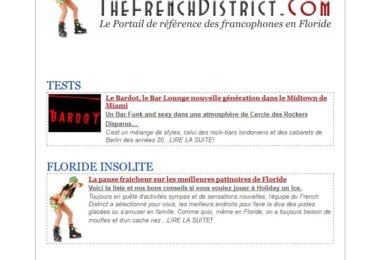 La newsletter French District Floride du Mardi 26 Janvier 2010 - The French District - Newsletter du 26 janvier 2010