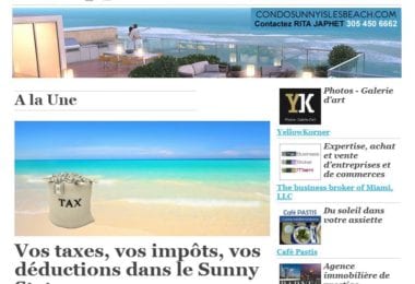 La newsletter French District Floride du Mardi 29 Avril 2014 - Les impots en Floride