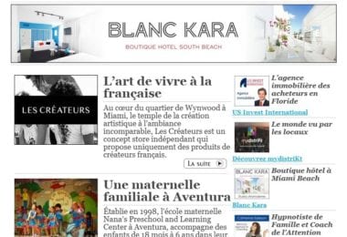 La newsletter French District Floride du Mardi 3 Janvier 2017 - Création artistique française