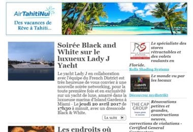 La newsletter French District Floride du Mardi 4 Avril 2017 - Black and White sur la Grand Bleue