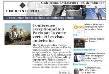 La newsletter French District Floride du Mardi 5 Septembre 2017 - PARIS-MIAMI