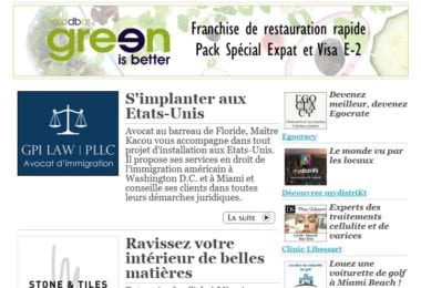 La newsletter French District Floride du Mardi 6 Décembre 2016 - Un aller simple pour l'Amerique