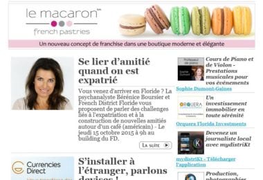 La newsletter French District Floride du Mardi 6 Octobre 2015 - Networking et Bonnes Adresses en Floride