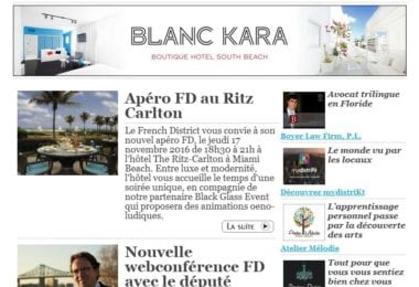 La newsletter French District Floride du Mardi 8 Novembre 2016 - L'apero au Ritz Carlton