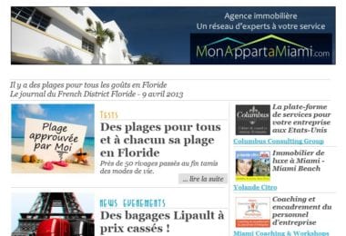 La newsletter French District Floride du Mardi 9 Avril 2013 - Il y a des plages pour tous les gouts en Floride