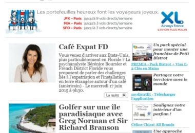 La newsletter French District Floride du Mardi 9 Juin 2015 - Networking et Bonnes Adresses en Floride