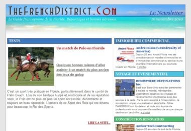 La newsletter French District Floride du Mercredi 10 Novembre 2010 - Un match de polo en Floride et Key West en images - The French District