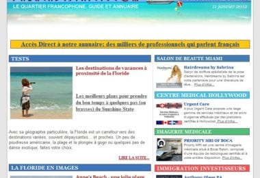 La newsletter French District Floride du Mercredi 11 Janvier 2012 - Les destinations de vacances a proximite de la Floride