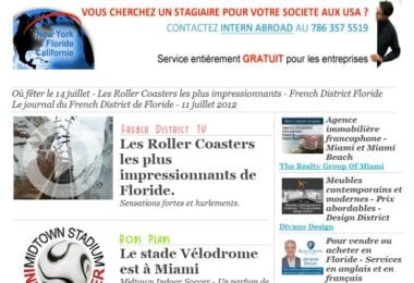 La newsletter French District Floride du Mercredi 11 Juillet 2012 - Ou feter le 14 juillet – Les Roller Coasters les plus impressionnants – French District Floride