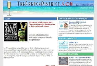 La newsletter French District Floride du Mercredi 12 Janvier 2011 - Des saveurs et des couleurs a Miami