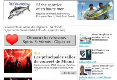 La newsletter French District Floride du Mercredi 13 Février 2013 - Des concerts
