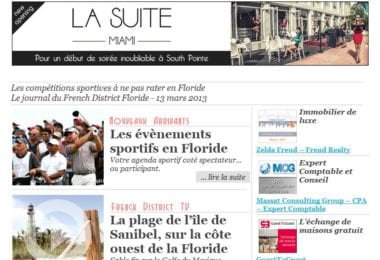 La newsletter French District Floride du Mercredi 13 Mars 2013 - Les competitions sportives a ne pas rater en Floride