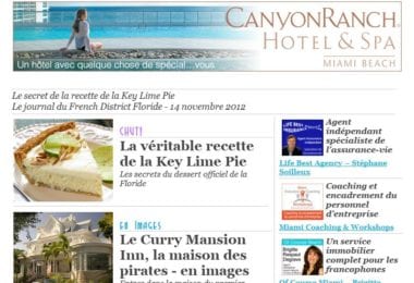 La newsletter French District Floride du Mercredi 14 Novembre 2012 - Le secret de la recette de la Key Lime Pie