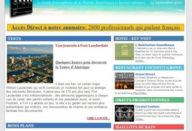 La newsletter French District Floride du Mercredi 14 Septembre 2011 - Une journee a Fort Lauderdale et festival de cinema - French District