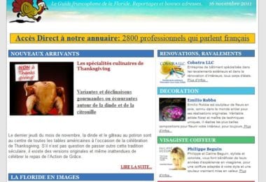 La newsletter French District Floride du Mercredi 16 Novembre 2011 - Préparez Thanskgiving et Zapping du Chalk Festival de Sarasota  - French District