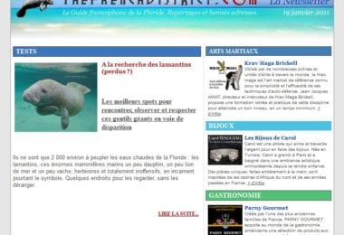 La newsletter French District Floride du Mercredi 19 Janvier 2011 - A la recherche des lamentins de Floride - The French District