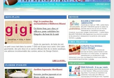 La newsletter French District Floride du Mercredi 2 Février 2011 - Gigi a Midtown