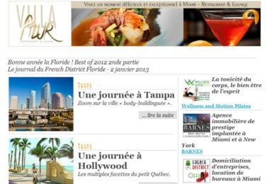 La newsletter French District Floride du Mercredi 2 Janvier 2013 - Bonne annee la Floride ! Best of 2012 2nde partie