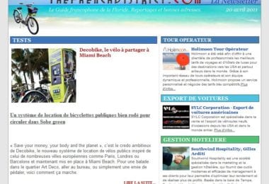 La newsletter French District Floride du Mercredi 20 Avril 2011 - Circuler ecolo a Miami Beach