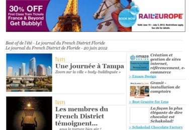 La newsletter French District Floride du Mercredi 20 Juin 2012 - Best of de l'ete - Le journal du French District Floride