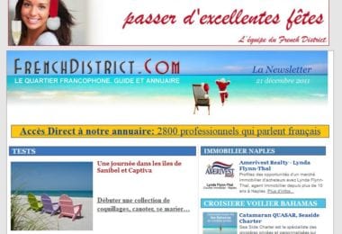 La newsletter French District Floride du Mercredi 21 Décembre 2011 - Best of des journees French District en Floride - Sanibel