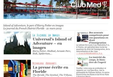 La newsletter French District Floride du Mercredi 21 Mars 2012 - Island of Adventure