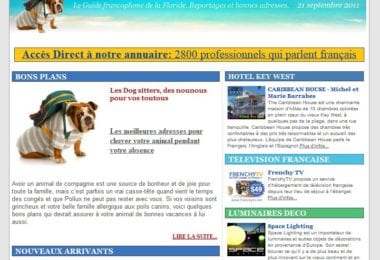 La newsletter French District Floride du Mercredi 21 Septembre 2011 - Des nounous pour vos toutous - French District Floride