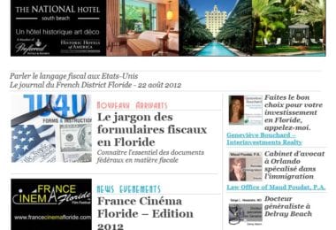 La newsletter French District Floride du Mercredi 22 Août 2012 - Parler le langage fiscal aux Etats-Unis