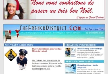 La newsletter French District Floride du Mercredi 22 Décembre 2010 - La clinique des PV et l'hopital des tortues - The French District