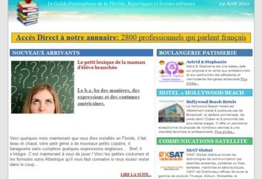 La newsletter French District Floride du Mercredi 24 Août 2011 - Rentree scolaire en Floride - French District