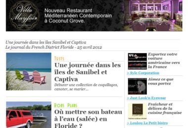 La newsletter French District Floride du Mercredi 25 Avril 2012 - Une journee dans les iles Sanibel et Captiva – Le journal du French District de Floride