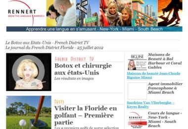 La newsletter French District Floride du Mercredi 25 Juillet 2012 - Le Botox aux Etats-Unis - French District TV