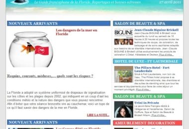 La newsletter French District Floride du Mercredi 27 Avril 2011 - Les dents de la mer en Floride et les colonies d'ete - The French District